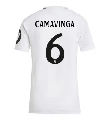 Real Madrid Eduardo Camavinga #6 Primera Equipación Mujer 2024-25 Manga Corta